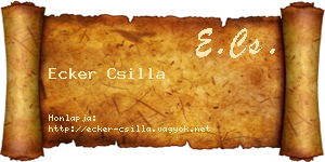 Ecker Csilla névjegykártya